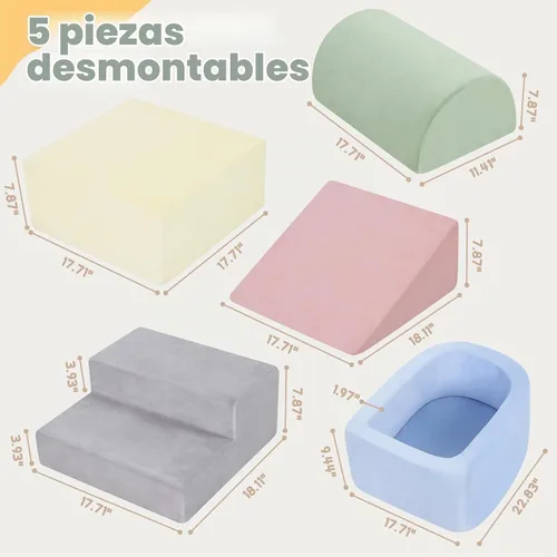 Vista 7 de Bloques de escalada de espuma Whiffee para niños pequeños, juguetes de escalada para niños pequeños en interiores, bloques de escalada para niños