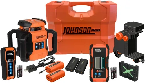 Vista 12 de Johnson Level & Tool JRT300-RDHV-K Kit de láser rotativo autonivelante rojo de doble pendiente, rango de 4,000 pies, estuche de transporte