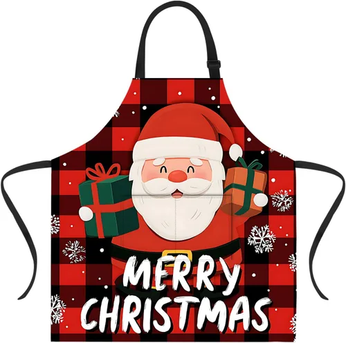 Vista 59 de ANNA QUEEN Delantal de Feliz Navidad para mujeres y hombres con bolsillos, delantal de muñeco de nieve, delantal de cocina ajustable para cocinero