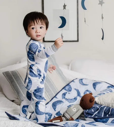Vista 3 de Burt's Bees Baby Pijama unisex para bebé, con cremallera frontal, antideslizante, algodón orgánico