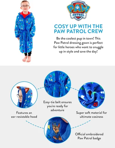 Vista 4 de Paw Patrol Bata Chase Kids Robes Bata de baño polar para niños