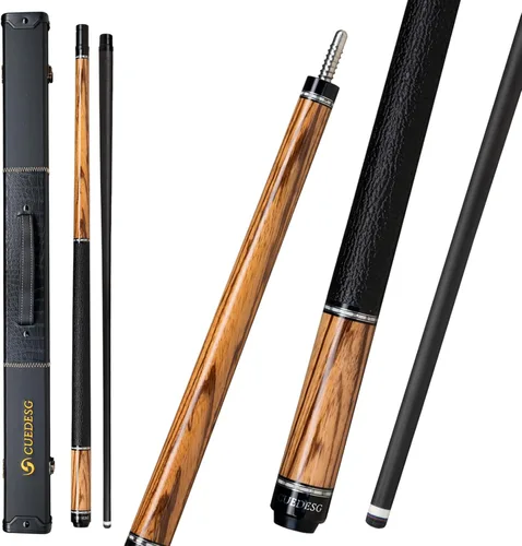 Vista 21 de Palo de Billar de Fibra de Carbono 10.5mm/11.8mm/12.5mm, Palo de Piscina de Baja Deflexión con Empuñadura de Madera Rara, Palo de Billar Profesional