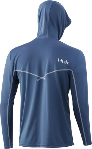 Vista 2 de HUK Sudadera con capucha Icon X para hombre, camiseta de pesca con protección solar UPF +50