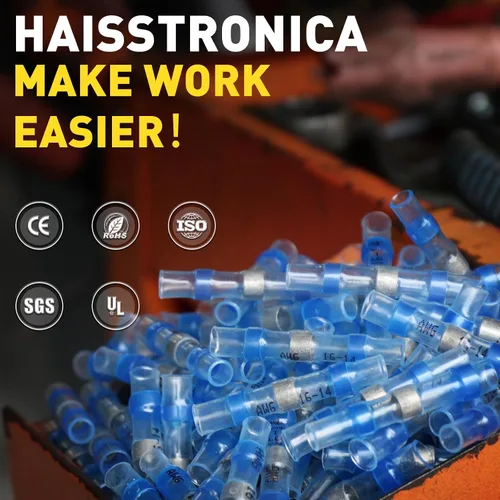 Vista 6 de 180 PCS Conectores de Cable con Sello de Soldadura - haisstronica Conectores de Cable de Soldadura Termocontraíbles - Conectores a Tope Impermeables