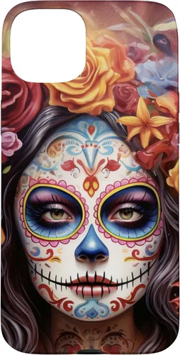 Vista 9 de iPhone 16 La Catrina Mujeres Dia De Los Muertos Latina Sugar Skull Case