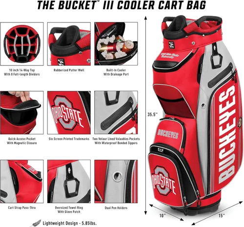 Vista 5 de Team Effort NCAA The Bucket III Cooler Cart Bolsa de golf
