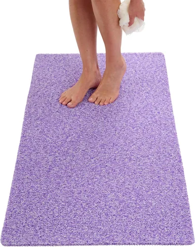 Vista 23 de Enkosi Alfombra de ducha antideslizante Loofah para suelos de ducha, bañera, baños, zonas húmedas, alfombrilla de baño acolchada con agujeros