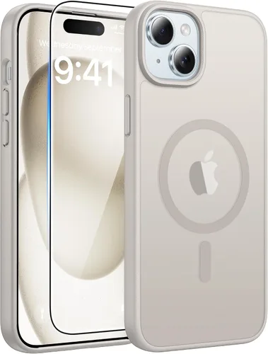 Vista 340 de FNTCASE - Funda para iPhone 16 Pro: magnética, mate, translúcida, de grado militar, protectora contra caídas, resistente, fina, duradera y a prueba