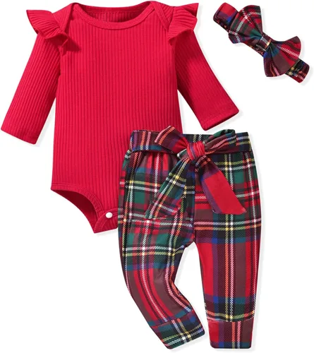 Vista 169 de Aalizzwell Conjunto de mameluco acanalado para bebé recién nacido prematuro para otoño e invierno