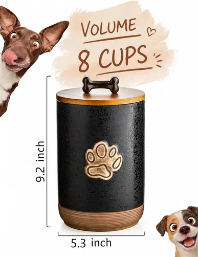 Vista 3 de Recipiente de almacenamiento para golosinas para perros para Paw Glinting Negro