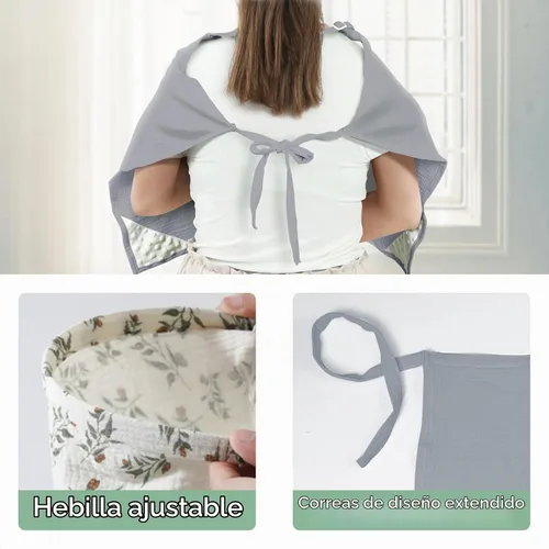 Vista 4 de ANYEDDE Paquete de 2 fundas de lactancia de muselina para lactancia materna, fundas transpirables para lactancia materna con cuello de arco, funda