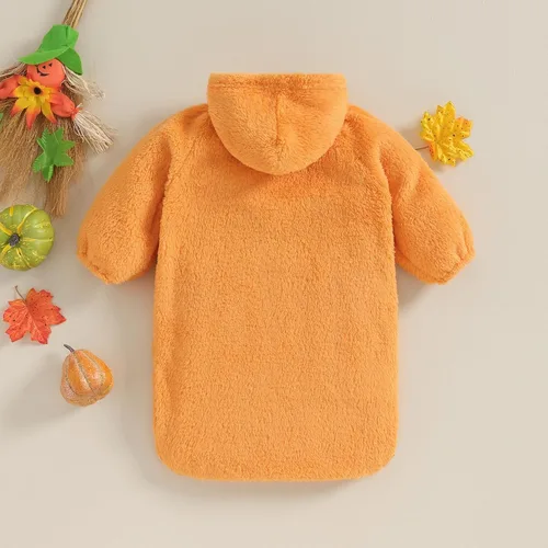 Vista 7 de Mameluco de manga larga para bebé, niña, niño, Halloween, overol de fantasma, mameluco de una pieza con capucha para otoño e invierno