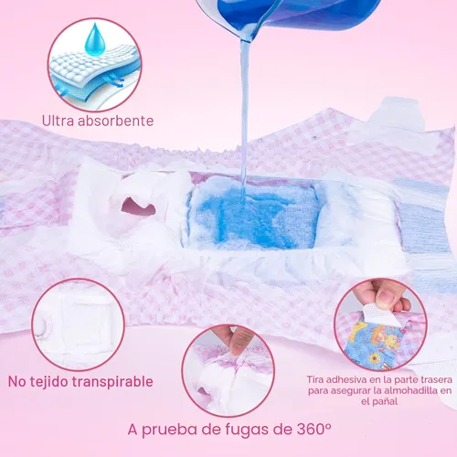 Vista 3 de Pañales desechables para perras, pañales absorbentes para perros, XXS, 40 unidades Pañales de cintura elástica ajustable para el calor, pañales a