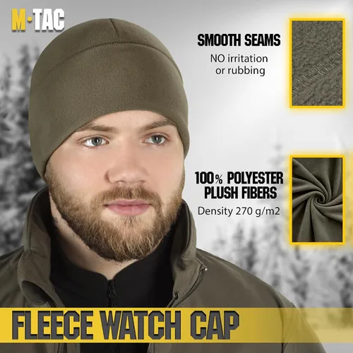 Vista 4 de M-Tac Gorra de reloj de forro polar - Gorro táctico de invierno con Slimtex