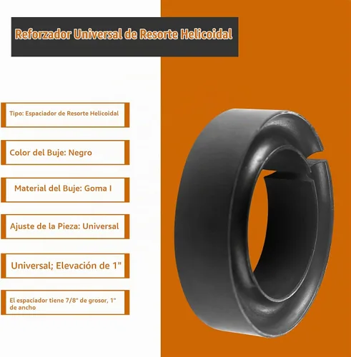 Vista 3 de Espaciador de resorte helicoidal de goma resistente para automóvil, elevador universal de resorte helicoidal, paquete de 2