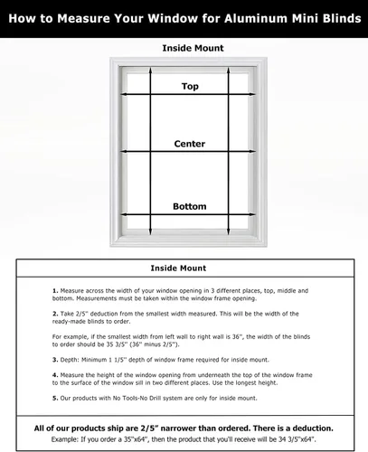 Vista 7 de LazBlinds Mini Persianas de Aluminio de 1", Sin Herramientas-Sin Taladro, Persianas Sin Cordón para Ventanas Interiores, Persianas Horizontales