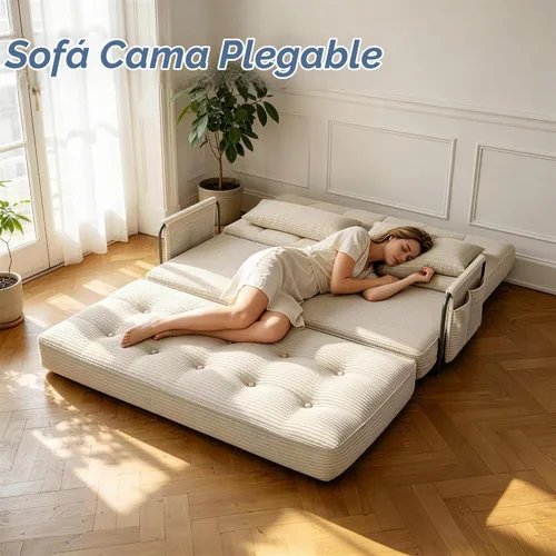 Vista 6 de Kullavik Sofá cama futón,Sofá cama convertible,Sofás deshuesados plegables Beige