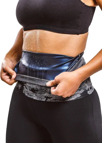 Vista 9 de Sweat Shaper – Cinturón de sauna para reducción de cintura para mujer, entrenador de cintura sin neopreno Negro