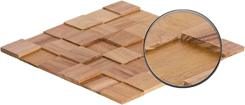 Vista 3 de Alenor Tessera Paneles de pared de madera 3D dorados, juego de 5.80 pies cuadrados recuperados naturales, decoración de bricolaje de ajuste perfecto