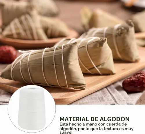 Vista 3 de Cabilock - Cuerda para atar salchichas, funda fina de algodón para panaderos, cuerda de algodón fino, apta para alimentos, 1,640.4 ft, 0.03 in