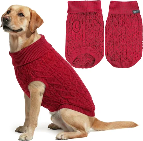 Vista 9 de Parisian Pet Suéteres de Navidad para Perros - Tipo Pullover, Suéter Azul para Perro con Cuello de Tortuga - Suéter Grueso de Punto Trenzado