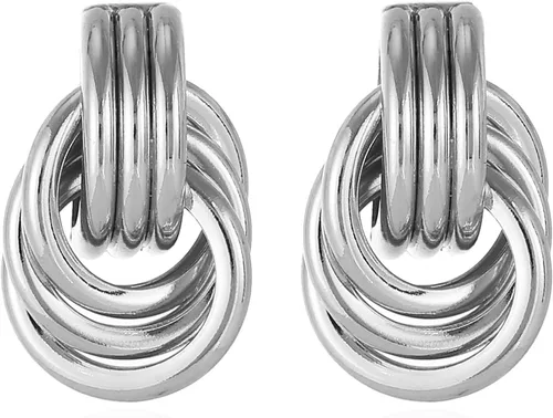 Vista 17 de Aretes chapados en oro de 14 quilates para mujer, joyería gruesa Corazón de oro de 14 quilates
