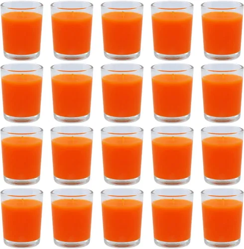Vista 11 de Juego de 20 velas votivas blancas rellenas de vidrio transparente sin perfume de cera de soja para el hogar, spa, bodas, cumpleaños, vacaciones