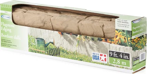 Vista 7 de Suncast 5 piezas de borde de plástico con borde de piedra con estilo moderno y aspecto natural de piedra de borde para encerrar macizos de flores