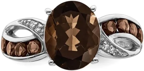 Vista 5 de IceCarats 925 Sterling Silver Diamond Gemstone Ring