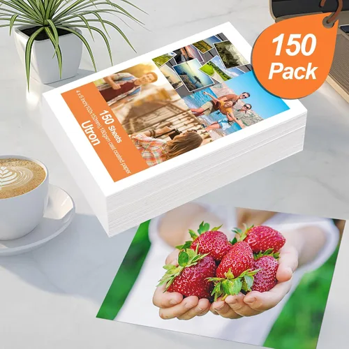 Vista 6 de 150 hojas de papel fotográfico brillante, 4 x 6 pulgadas, papel fotográfico para impresora, papel para impresora fotográfica, de Better Office