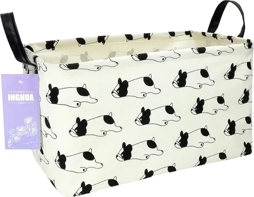 Vista 11 de Cesta de almacenamiento rectangular de tela con organizador de tela para juguetes, libros, ropa, regalos, mascotas - Perfecta para el hogar Rec