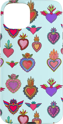 Vista 9 de Latinas Milagros Tin Hearts Phone Case Gift Watercolor Case for iPhone 17