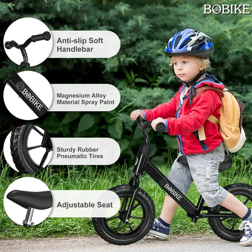 Vista 3 de Bobike Toddler Balance Bike Toys for 2 to 5 Year Old Girls Boys Adjustable Seat and Handlebar No-Pedal Training Bike Best Gifts for Kids