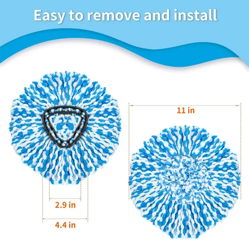 Vista 3 de Paquete de 4 cabezales de repuesto para trapeador giratorio compatible con el sistema RinseClean de 2 tanques, solo repuestos de microfibra (4)