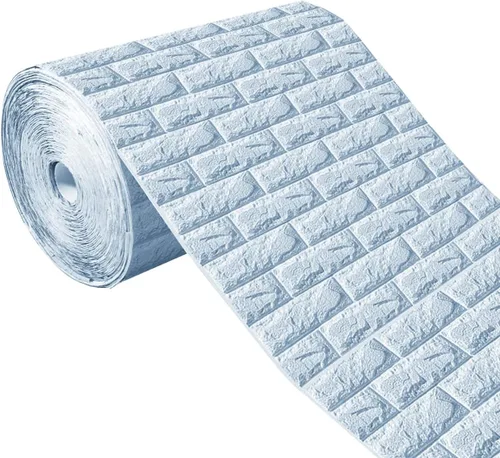 Vista 7 de Calcomanías de pared de ladrillo 3D de 47.2 x 23.6 pulgadas, paneles de espuma autoadhesivos, papel tapiz de ladrillo para sala de estar, fondo