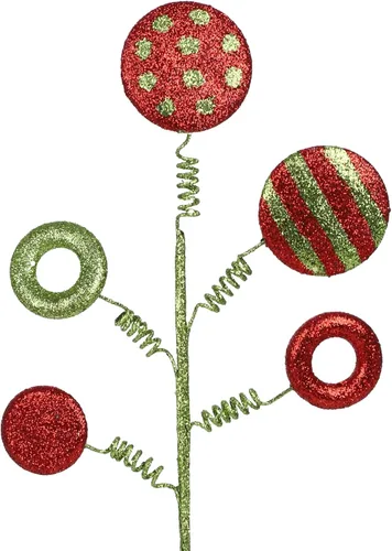 Vista 5 de MANMAOHE 6 palillos y aerosoles de Navidad con purpurina de 16.5 pulgadas y tallos florales para decoración del árbol de Navidad y decoración