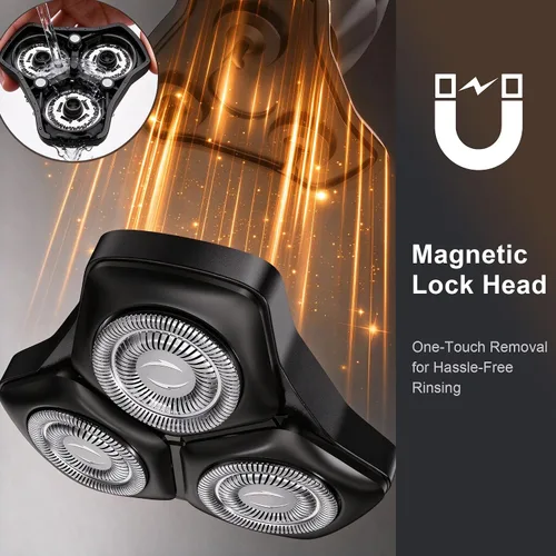 Vista 6 de Maquinilla de afeitar eléctrica para hombres: afeitadoras eléctricas 3 en 1 Titanium black