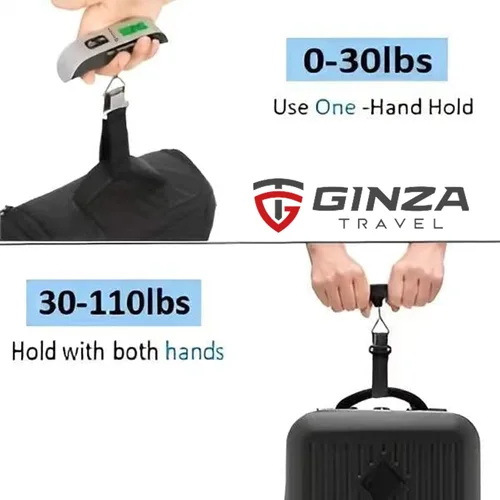 Vista 2 de GinzaTravel Báscula electrónica de equipaje de 110 libras de alta precisión para viajes, básculas colgantes digitales de 110.2 lbs