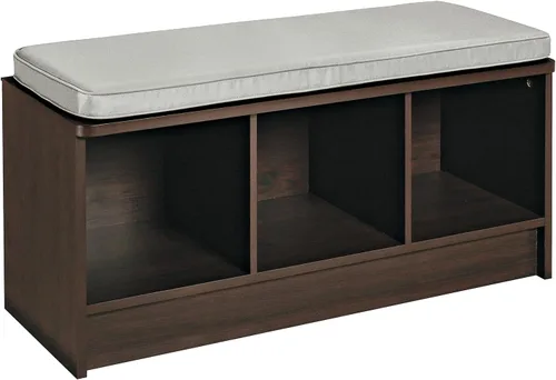 Vista 12 de ClosetMaid 1633 Cubeicals - Banco de almacenamiento de 3 cubos, color cereza oscura con cojín gris