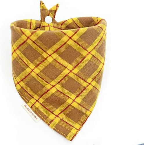 Vista 14 de AnF Bandana de Cumpleaños a Cuadros para Perro y Pañuelo Triangular para Perro - Algodón Suave, Doble Capa, Bandanas Lavables con Botón Ajustable
