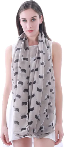 Vista 4 de Border Collie Dog Print Infinity Bufanda ligera para mujer