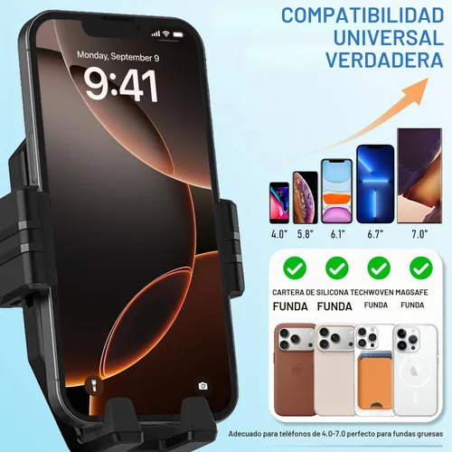 Vista 4 de WUITIN Soporte de teléfono para camión, soporte para teléfono de automóvil, soporte para parabrisas de salpicadero de teléfono de 16.9 pulgadas