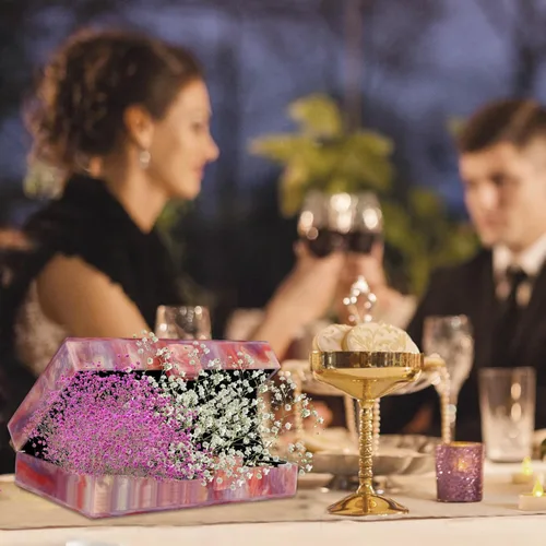 Vista 7 de YYW Monederos de mano de acrílico para mujer de boda bolso cruzado de noche multicolor con cadena desmontable