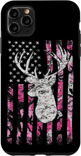 Vista 13 de Pink Camo American Flag Deer Hunter Women's Hunting Case for iPhone 17