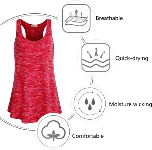 Vista 56 de Cestyle - Camiseta sin mangas para mujer, cuello redondo, corte holgado, para entrenamiento