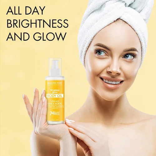 Vista 7 de Majestic Pure Aceite corporal Timeless Glow - Colágeno vegano 100% puro y natural con semilla de uva, jojoba, aceite de limón, aceites corporales