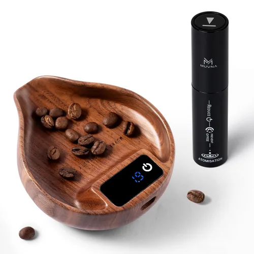 Vista 13 de Báscula de café recargable con temporizador, gran escala digital de vertido, precisión de 4.4 lbs/0.00 oz para peso de espresso, goteo, tara Negro