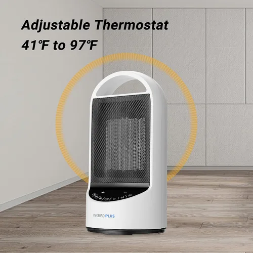 Vista 4 de INKBIRDPLUS Calentadores eléctricos de 1500 W para uso en interiores con temporizador remoto y 3 modos, protección contra sobrecalentamiento