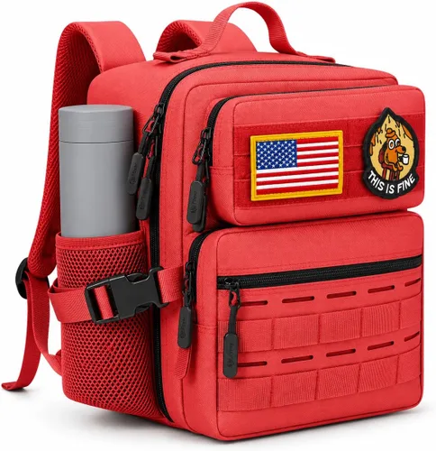 Vista 9 de Mini mochila táctica de 9L para hombres y mujeres, mochila táctica militar pequeña para deportes, gimnasio, senderismo, viajes, camping, Verde Verde