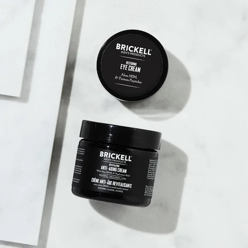 Vista 2 de Brickell Ultimate - Rutina antienvejecimiento para hombre, antiarrugas, crema facial de noche y crema de ojos para reducir la hinchazón, arrugas